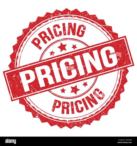 pricing text written  red  stamp sign stock photo alamy