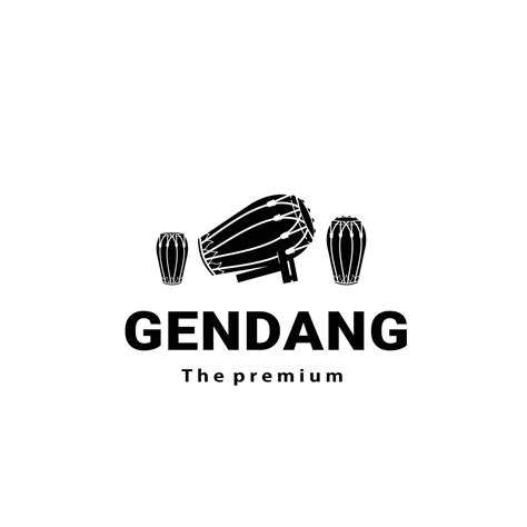 Musical Instrument Traditional Logo Illustration Gendang Silhouette