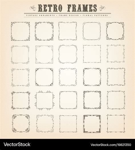 Vintage Old Fashioned Frames Royalty Free Vector Image