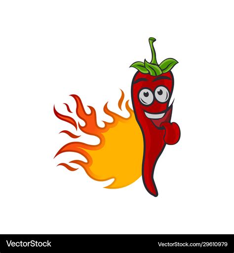 Spicy chili pepper clip art cartoon with simple Vector Image