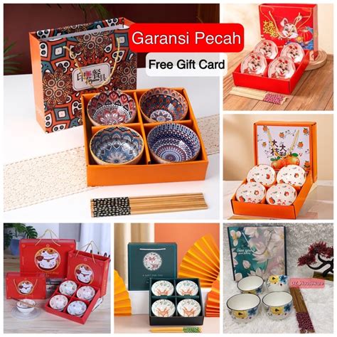 Jual Souvenir Hampers Mangkok Set Premium Isi 4pcs Free Gift Box