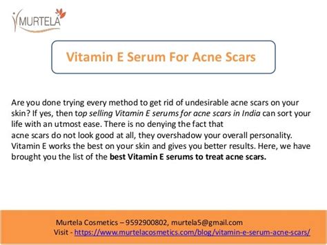 Vitamin E serums for acne scars