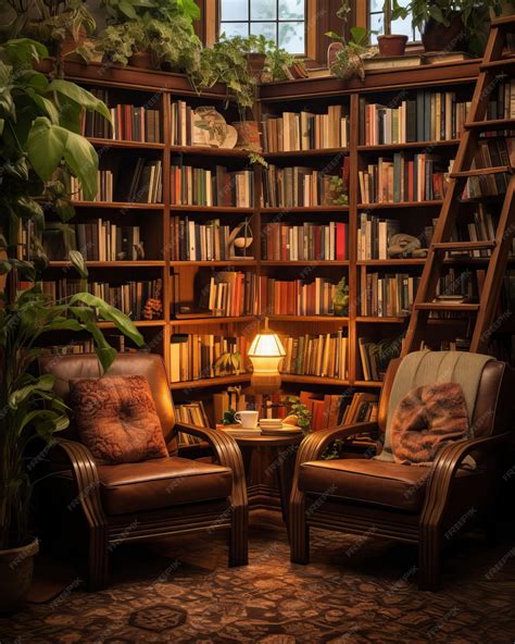 Premium Photo | A cozy reading nook with comfortable chairs and ...