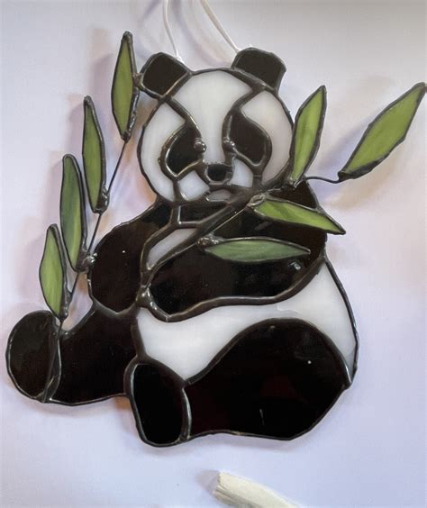 Panda Bear In Stained Glass Stained Glass Panda Bear Panda In Glass