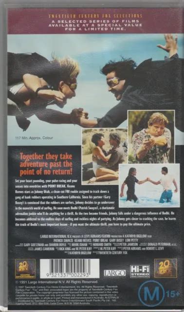 POINT BREAK Patrick Swayze Keanu Reeves VHS Tape EUR 5 50