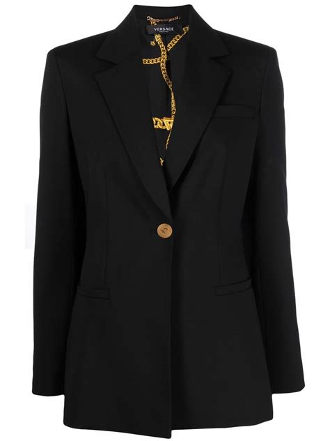 Versace Medusa Plaque Single Breasted Blazer Farfetch