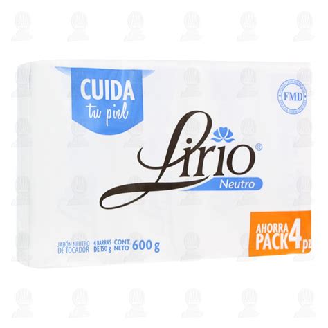 Pack Jabón De Tocador Lirio Neutro Ahorra Pack 4 Pzas De 150 Gr Cu