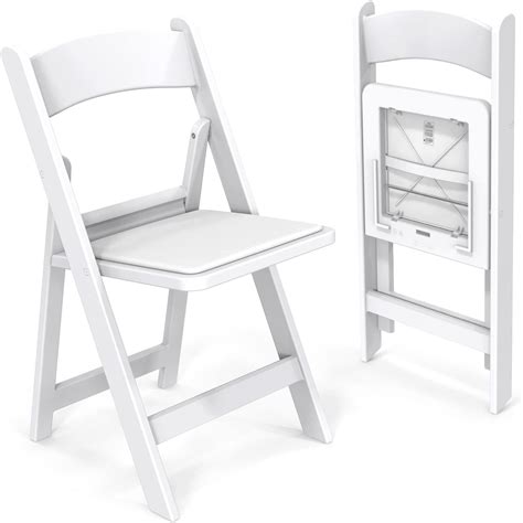 Vingli Silla Plegable De Pl Stico De Resina Blanca Con Asiento