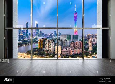 Guangzhou City skyline and indoor space Stock Photo - Alamy