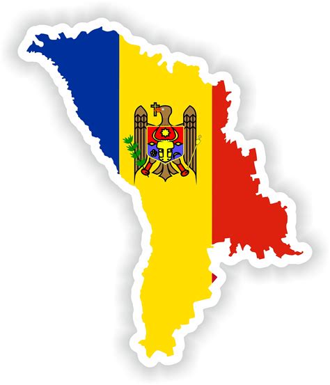 Moldova Map Flag Silhouette Sticker For Laptop Book Fridge Guitar