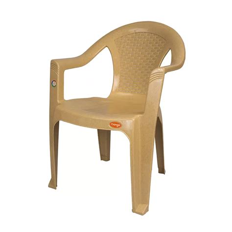 Buy Mango 1064 Polypropylene Plastic Monobloc with Arm Chair, Beige ...