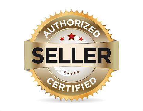 Premium Vector Authorized Seller Certified Gold Stamp On White Background