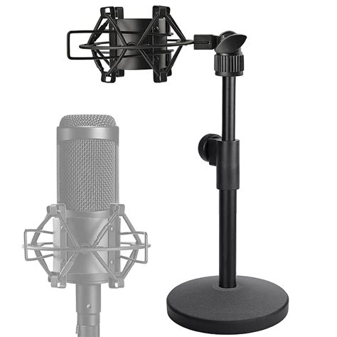 Desk Mic Stand, Adjustable Metal Table Microphone Stand With | Reverb