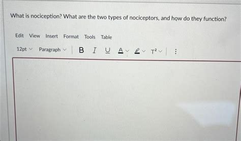 Solved What is nociception? What are the two types of | Chegg.com