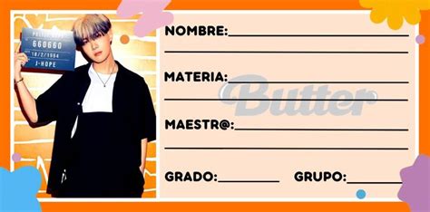 Etiqueta Escolar Bts Letras En Coreano Etiquetas De Material Escolar