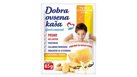 DOBRA ovsena kaša badem med vanila 65g Cenoteka