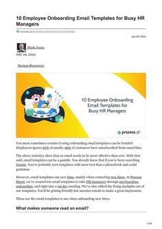 Employee Onboarding Email Template At Pdftemplate | Email templates ...