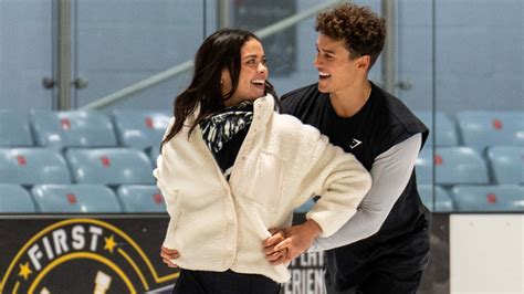 Dancing On Ice star Miles Nazaire is all smiles as he get his skates on for practice with ...