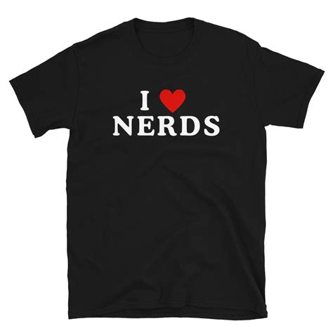 I Heart Nerds Black Unisex T Shirt