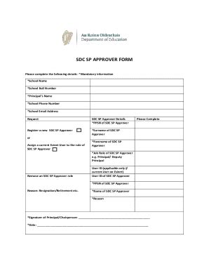 Fillable Online SDC SP APPROVER FORM Fax Email Print PdfFiller