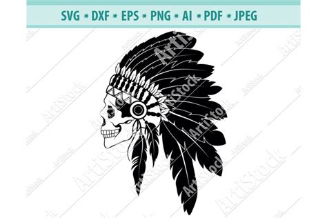 Embellishments Paper Party And Kids Dxf Indian Chief Svg Indian Skull