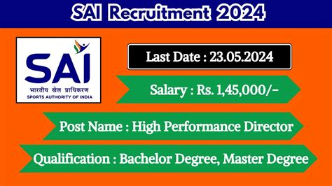 SAI Recruitment 2024 Monthly Salary Up To 1 45 000 Check Posts