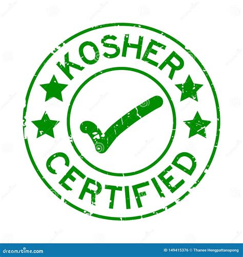 Palabra Certificada Con Kosher Verde Grunge Con Sello De Goma