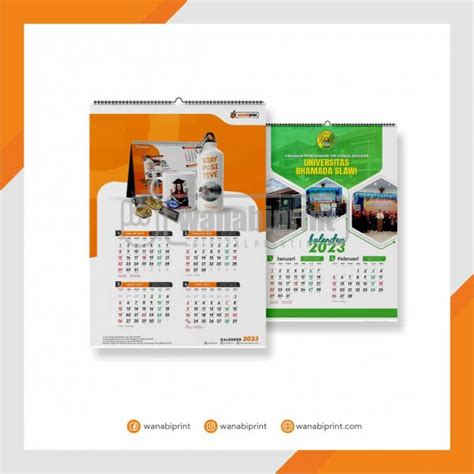 CETAK KALENDER DINDING SATUAN CUSTOM 2024 150 GR KLEM WANABIPRINT