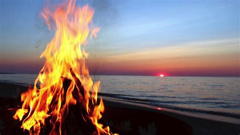 Asmr Campfire On The Beach Hour Ambient Sounds For Sleeping