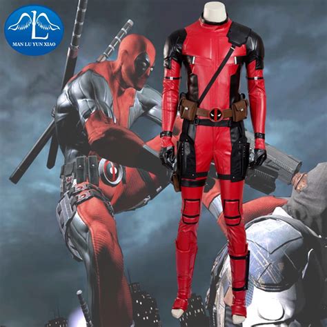 New Mens Deadpool Cosplay Costume Updated Version Deluxe Outfit Halloween Deadpool Costume For