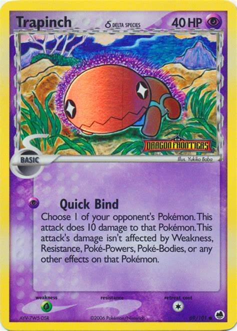 Pok Mon Ex Dragon Frontiers Card Trapinch Parallel Reverse Holo