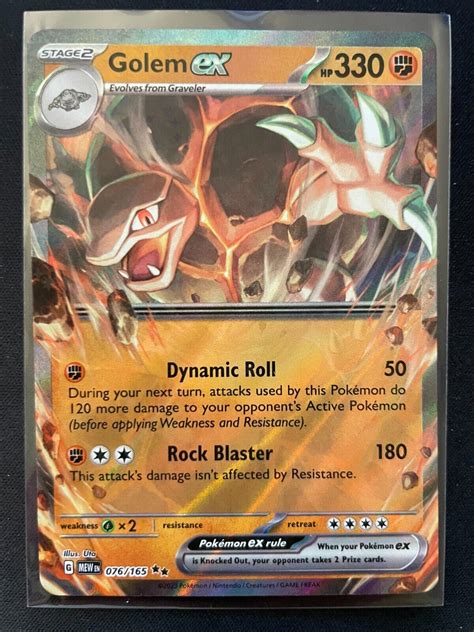 Golem Ex 76165 Holo Ultra Rare Scarlet And Violet Pokemon 151 Card