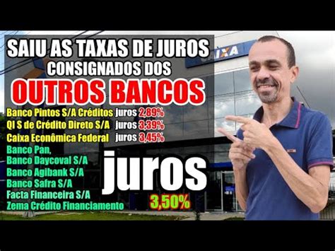 Finalmente Saiu As Taxas De Juros Do Consignados Dos Outros Bancos