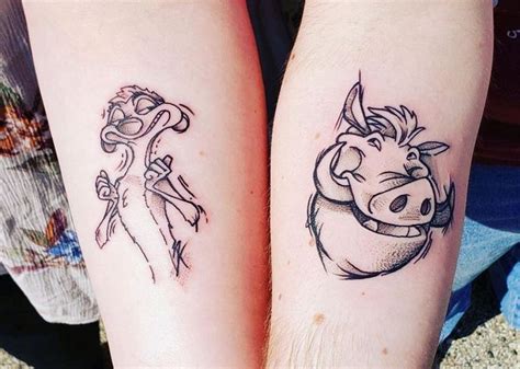 Timon And Pumbaa Disney Couple Tattoos Friendship Tattoos Matching