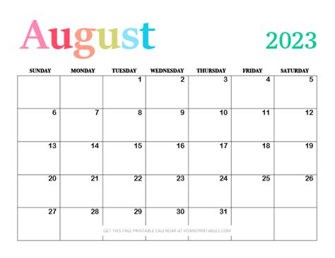 2023 Free Printable Calendars In Awesome Colors