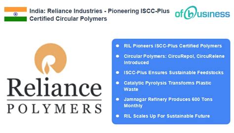 Reliance Industries Pioneering Iscc Plus Certified Circular Polymers