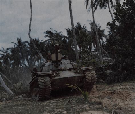 An M48 Tank Of The 1st Battalion 12th Cavalry Regiment 1st Cavalry Division Airmobile Moves