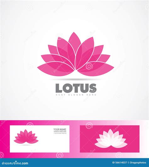 Lotus Flower Pink Purple Logo Icon Stock Vector Illustration Of Card