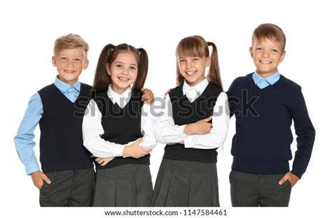 Little Children Stylish School Uniform On Stock Photo 1147584461 ...