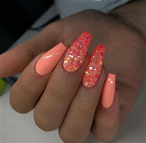 Amazing Glitter Nails Designs Perzik Nagels Schattige Nagels