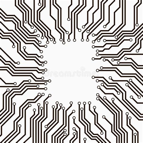 Circuit Board Black And White Stock Vector Illustration Of