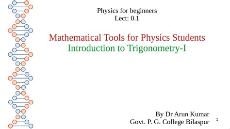 Mathematical Tools For Physics Students Introduction To Trigonometry I