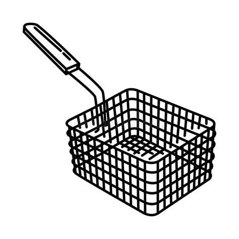 Deep Fryer Basket Icon Doodle Hand Drawn Or Outline Icon Style Stock