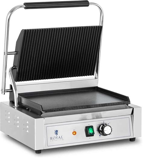 Royal Catering Rcpkg M Contact Grill Ribbed Flat W Panini