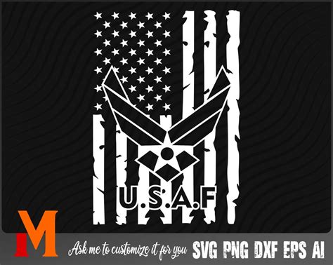 Us Air Force Distressed Us Flag Usaf Svg Air Force Svg Svg Cut File Vector Png Dxf