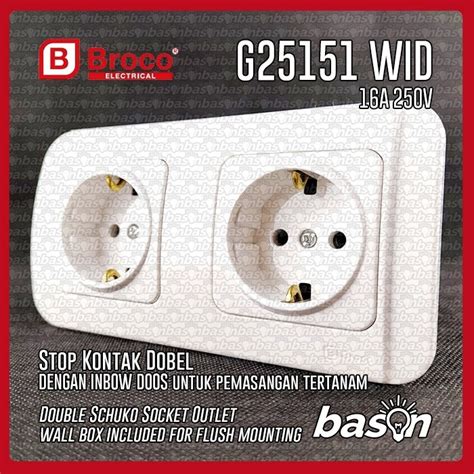 Jual Broco Galleo G Double Socket Outlet Stop Kontak Dobel