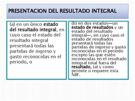 Seccion Estado De Resultado Integral Y Estado