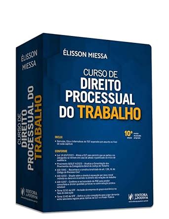 Curso De Direito Processual Do Trabalho Amazon Br