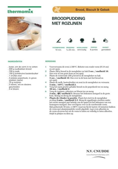 Pin Van Nancy Op Thermomix Thermomix Eten Recepten Broodpudding