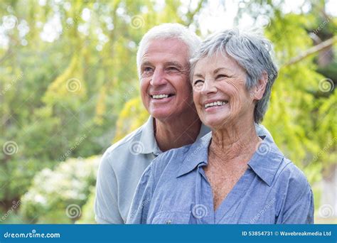 Happy Old Couple Smiling Stock Image Image Of Outdoors 53854731